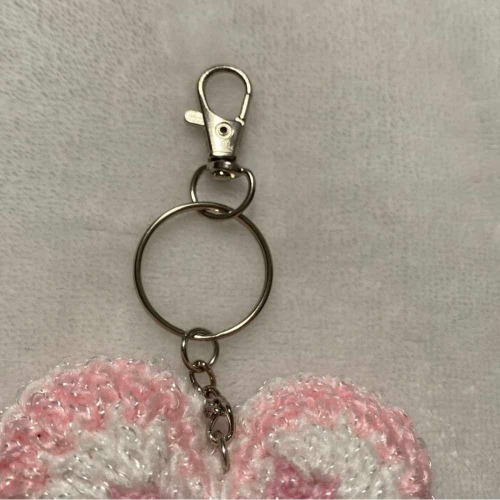 Handmade Crochet Keychain Heart - Picture 4 of 6